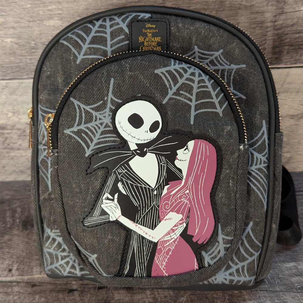 Disney Black Backpack with Jack and Sally